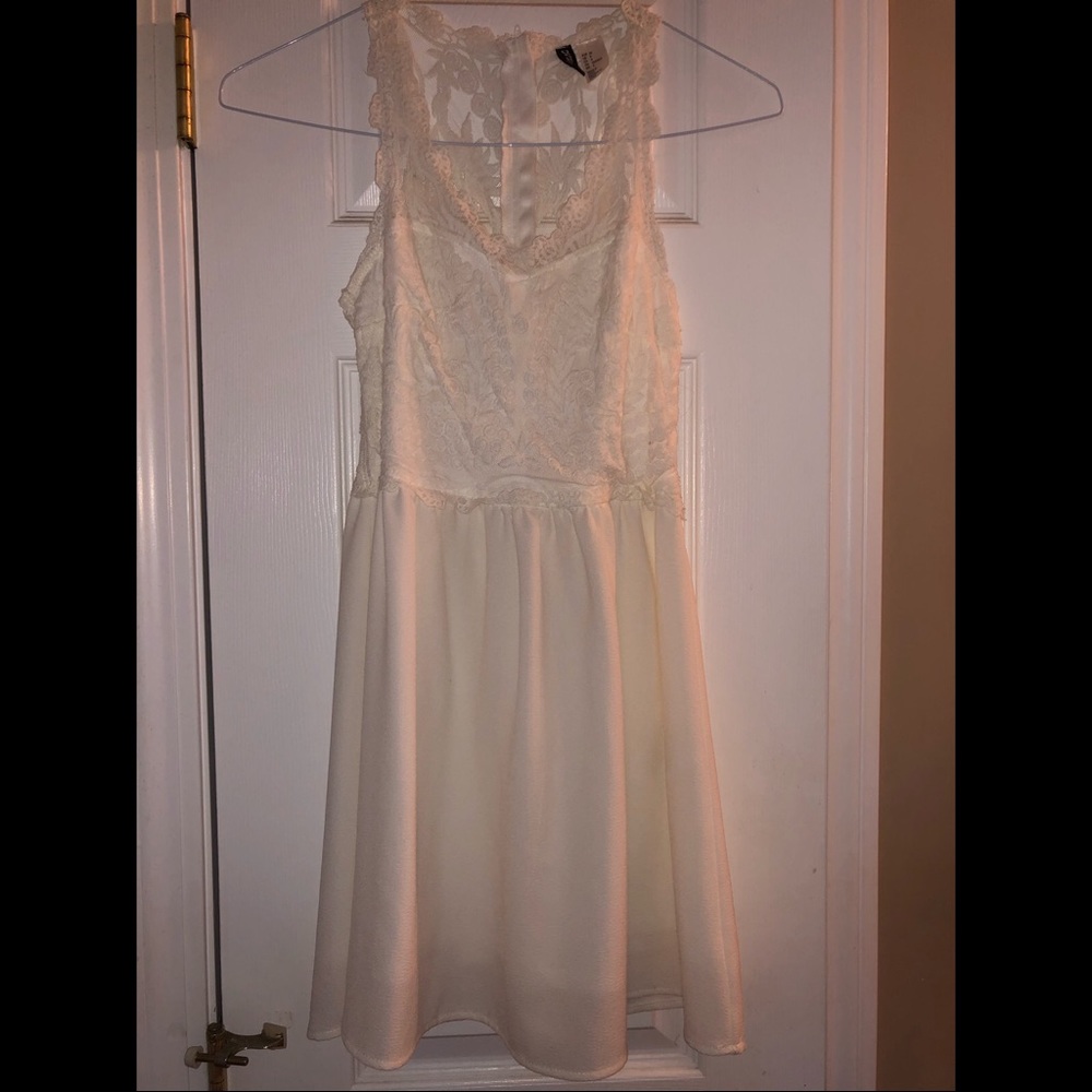 Off white dress with mesh top!